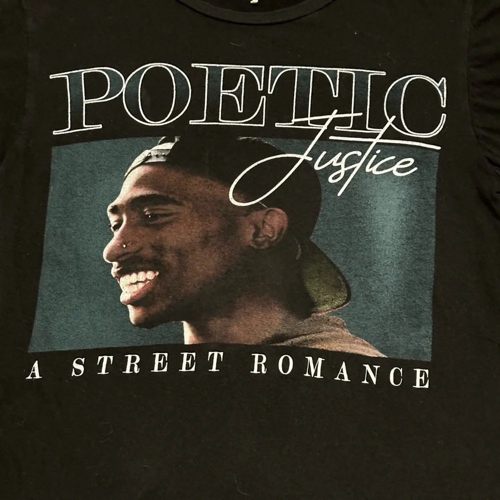 Vintage Poetic Justice Tupac – A Street Romance Tee Black Size S - Picture 3 of 4